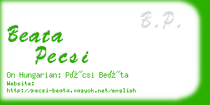 beata pecsi business card